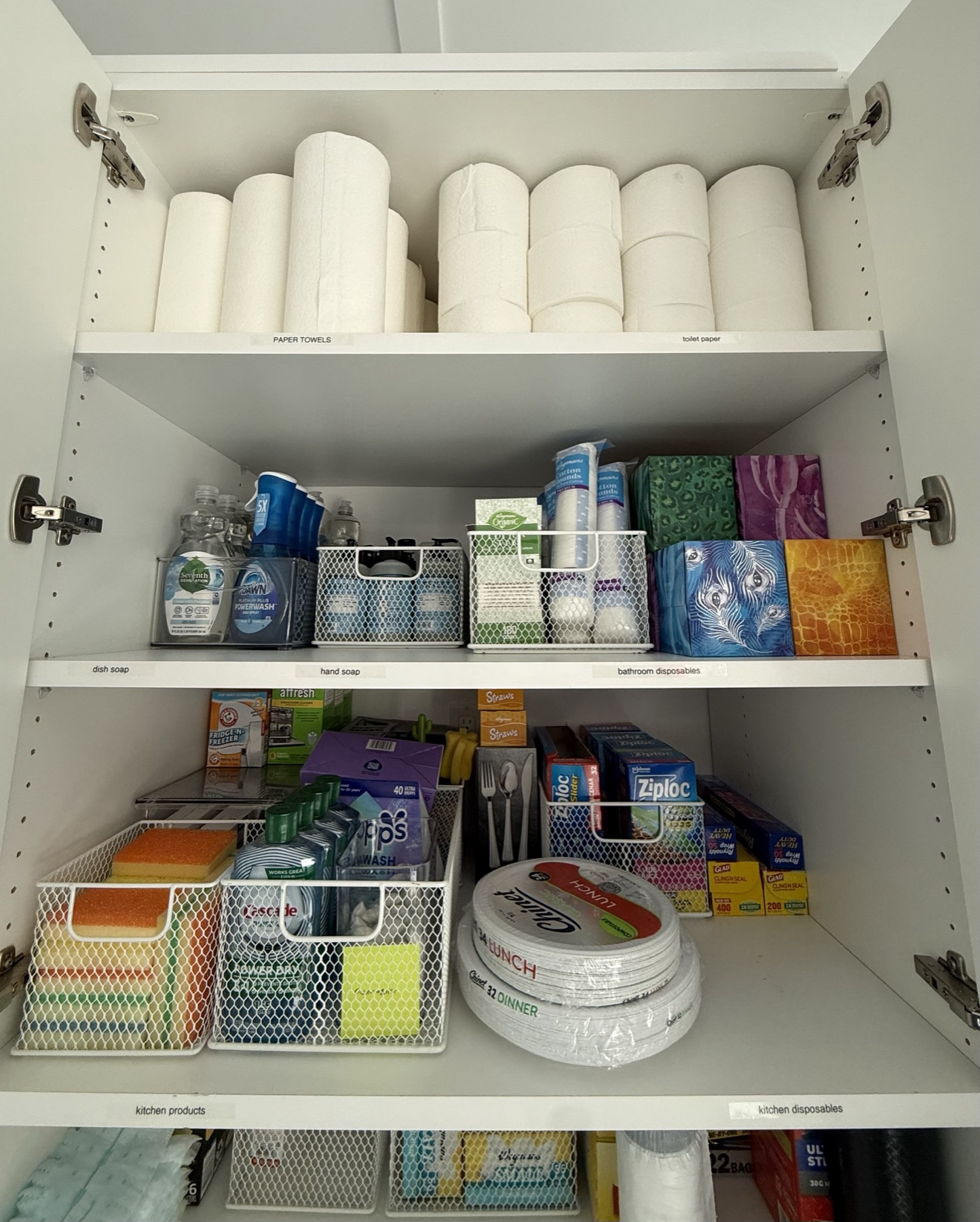 Utility cabinet organization